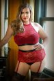  Aria Crotchless Suspender Set - Red 