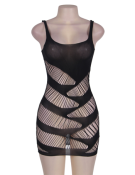 Striped Cutout Mini Chemise Dress - M