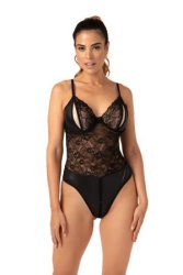 Open crotch Wetlook-body Vesper - black