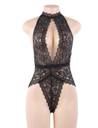 Exquisite Lace Teddy Black