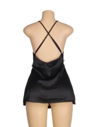 Crossing Straps for Back Babydoll Black