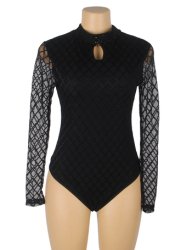 High Neck Mesh Minimalist Bodysuit
