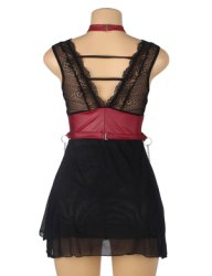 Faux Leather Sexy Bondage Lingerie