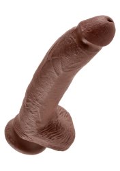 Cock 9 Inch W/ Balls Brown