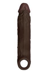 Shaft F Size 1 7.8 Inch Liquid Silicone Sleeve Mahogany