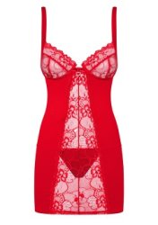 Heartina Chemise & Thong Red