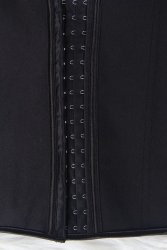Black 4 Steel Boned Latex Waist Trainer Vest