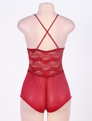 Crotchless Lace And Mesh Lingerie