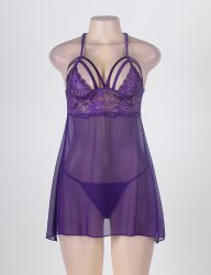 Midnight Purple Springtime Babydoll Set