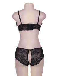 Svart Cranberry And Lace BH set