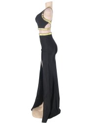 Black Cross-Strapped Gown