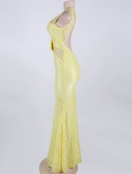 Brilliant Yellow Mermaid Tight Dress