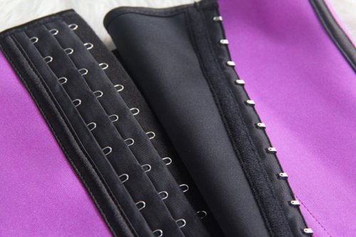 Purple 4 Steel Boned Latex Waist Trainer Vest