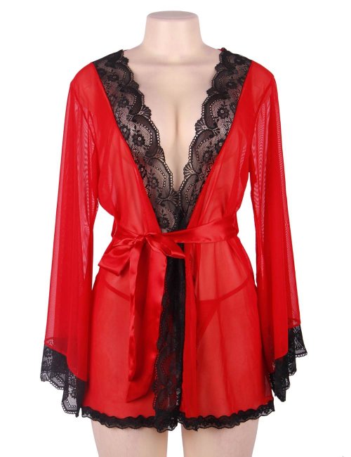 Red Lace Splicing High-end Delicate Lingerie