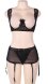 Black Mesh and Lace Garter Belt