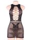  Crochet Mesh Chemise Dress With Gloves 