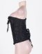  Satin Silky Lace Ruffule Steel Hook Korsett 