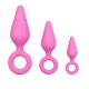 Buttplugs With Pull Ring - Pink Set