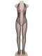  Crisscross Detail Fishnet Open Back Kroppsstrumpa 