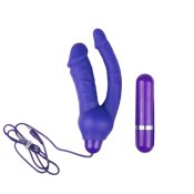 Dubbel Realistisk Vibrator - Lila