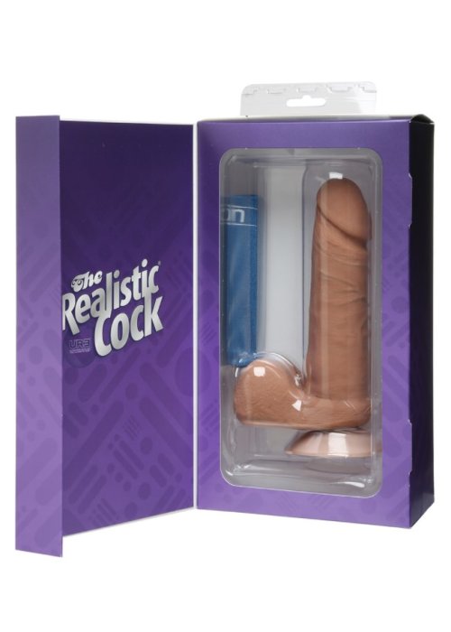 The Realistic Cock Ur3 6 Inch Brown