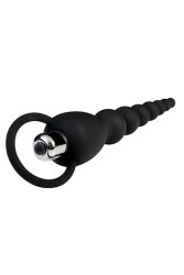 A&E Vibrating Silicone Anal Beads Black