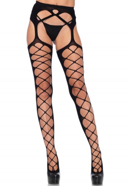 Net opaque stockings O/S