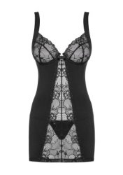 Heartina Chemise & Thong Black