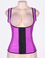 4 Steel Bones Latex Corset Vest Waist Cincher Body Shaper Lila