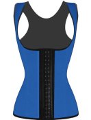 4 Steel Bones Latex CorsetVest Waist Cincher Body Shaper Bl