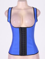 4 Steel Bones Latex CorsetVest Waist Cincher Body Shaper Bl