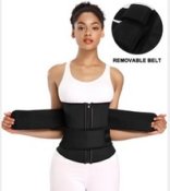 Zippered 9 Steel Bones Removable Double Belt Trainer