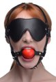  Kinky Adjustable Harness With Blindfold And Ball Gag 