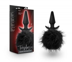 Temptasia - Bunny Tail Pom Anal Plug - Black