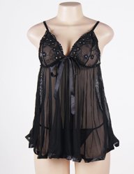 Melody Svart Babydoll Set