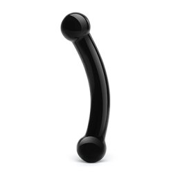 Glas - Double Bull Black Glass Dildo