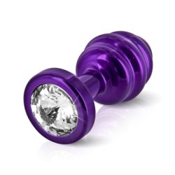 Diogol - Ano Butt Plug Ribbed Purple 25 mm