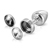 Diogol - Anni Butt Plug Magnet Clear & Black 25 mm