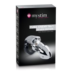 Mystim - Pubic Enemy No 1 Cock Cage Silver Edition