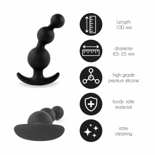 FeelzToys - Plugz Butt Plug Black Nr. 4