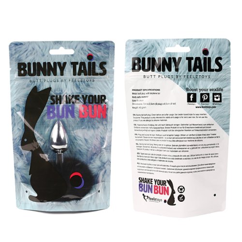 FeelzToys - Bunny Tails Butt Plug Black