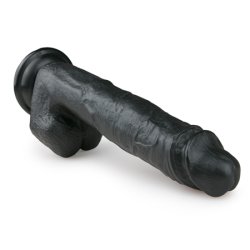 Realistisk Dildo Svart - 26,5 cm