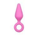  Pink Buttplugs With Pull Ring - Medium 