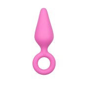 Pink Buttplugs With Pull Ring - Medium