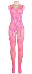 Floral Strappy Mesh Bodystocking