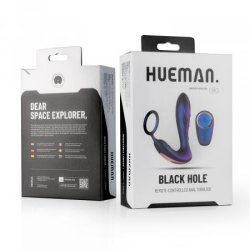 Hueman - Black Hole Anal Vibrator With Cockring