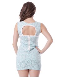 Baby Blue Fully Lined Lace Bodycon Dress