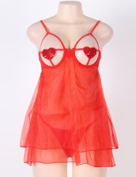 Heart Nipple Cover Babydoll