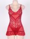  Alluring Red Romantic Flower Lace Babydoll 