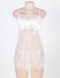 Strappy Sheer Mesh Laced Babydoll